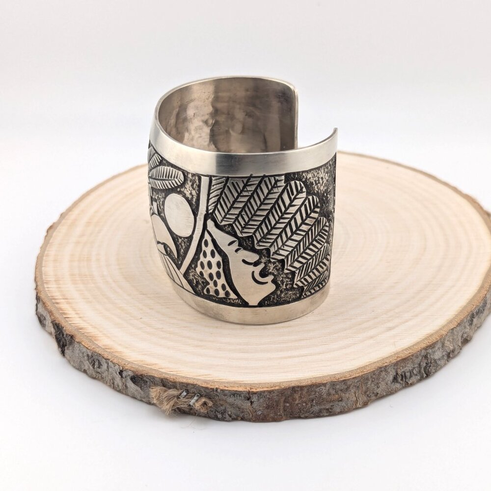 Native American Silver Bracelet Genuine‎ Handcrafted Navajo Jewelry Sz 7 in ** - Picture 7 of 11